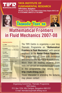 Thematic Year on  Mathematical Frontiers in Fluid Mechanics